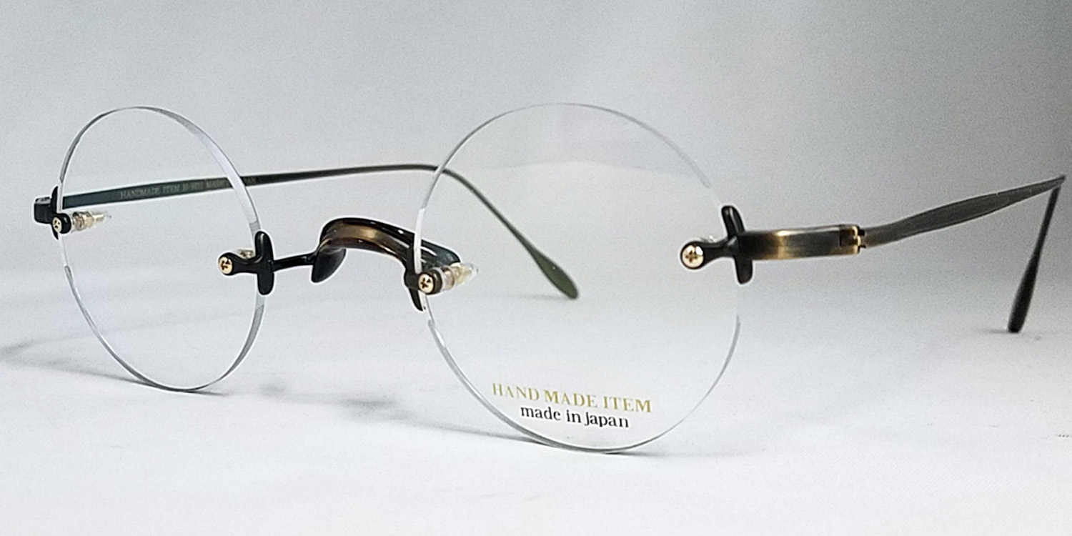 Handmade Item H3036　リムレス丸メガネ