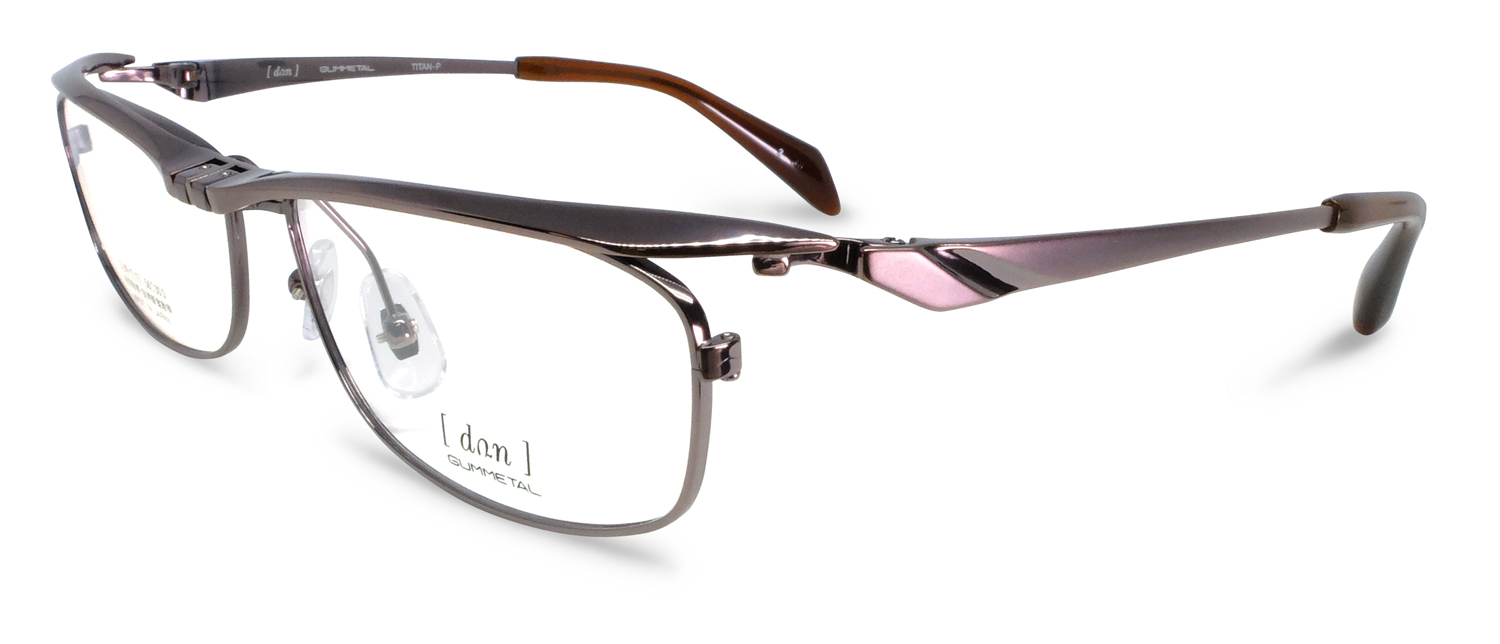 跳ね上げメガネセット　DUN　6006　17　チタニウムマット　レンズつき完成品　度付き　度なし　日本製　ドゥアン 跳ね上げ メガネ レンズつき ドゥアン DUN 6008 17
